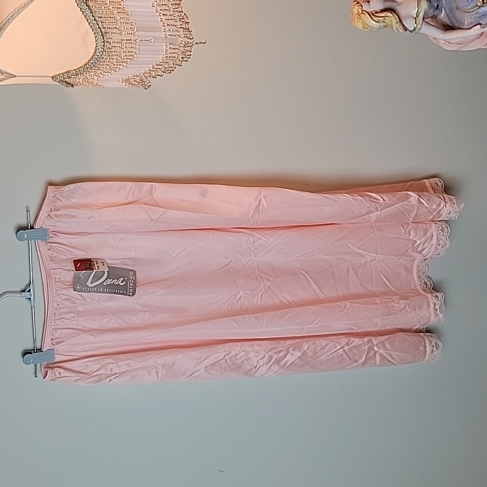 Vintage pink nylon slip skirt